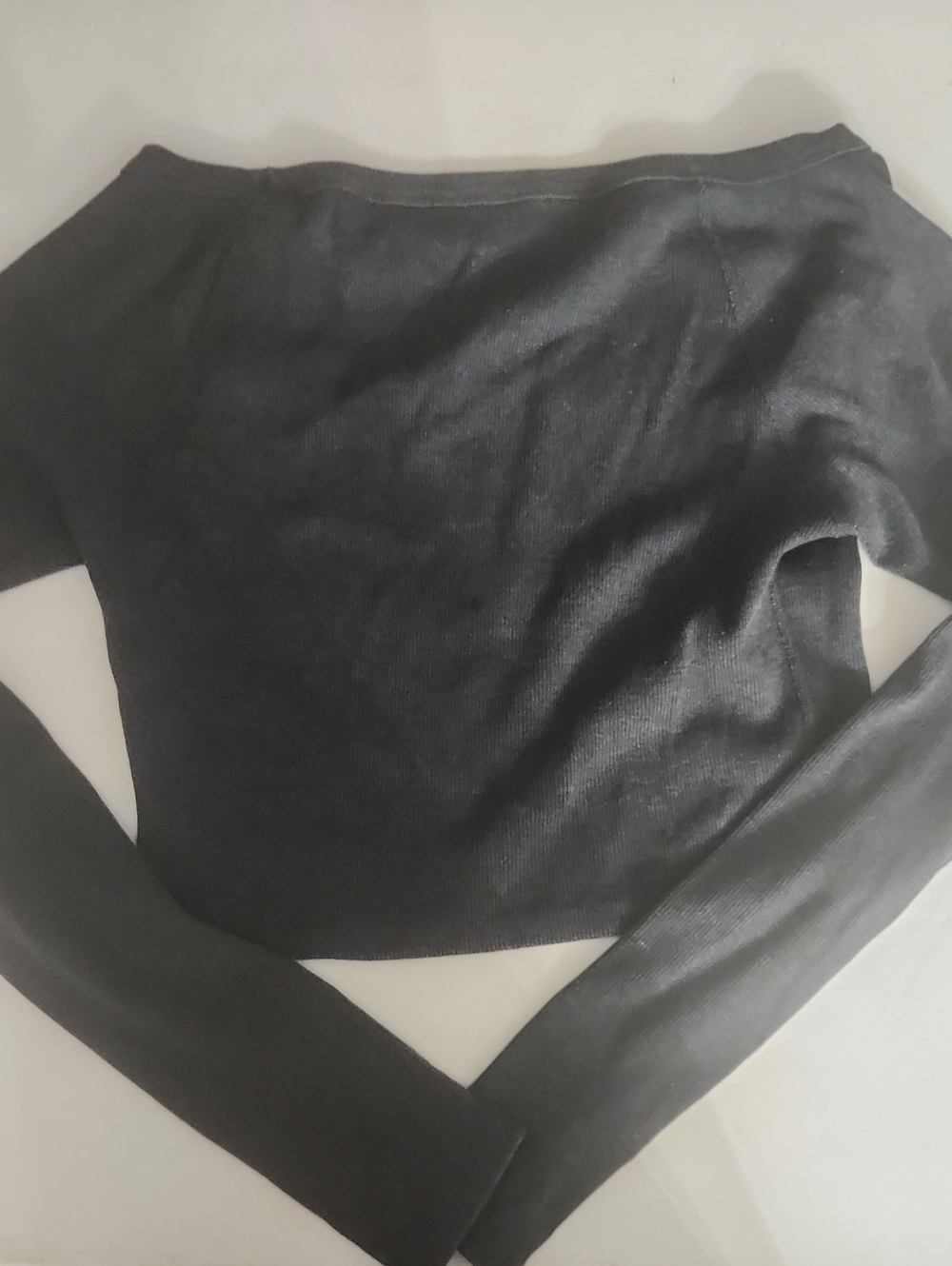 Black Long-Sleeve Off-Shoulder Crop Top